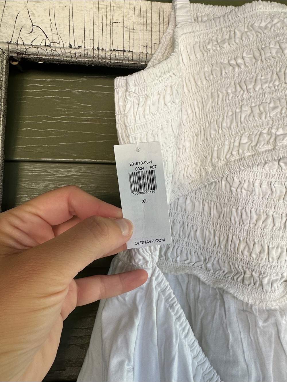 Old Navy White Smocked Maxi Dress with Spaghetti Straps - Picture 3 of 3